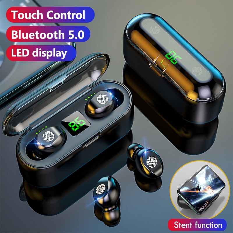 TWS F9 sans fil Bluetooth casque stéréo Sport sans fil écouteurs tactile Bluetooth 5.0 Mini écouteurs basse casque avec 2000mAh