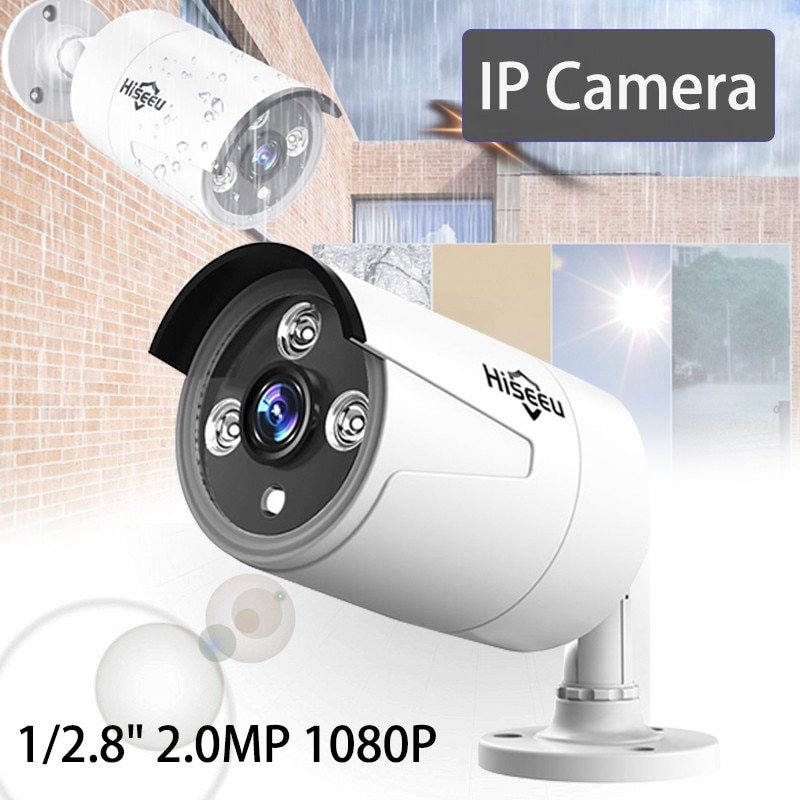 Hiseeu HB612 1080P 2MP POE Mini caméra IP ONVIF P2P maison Surveillance vidéo extérieure IR coupe Vision nocturne IP66 étanche