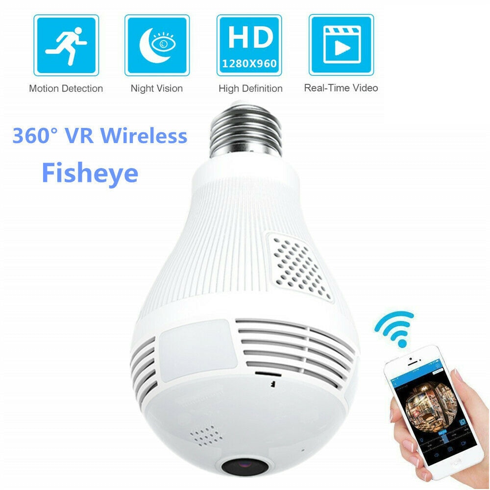 Ampoule sans fil panoramique | Caméra HD 1080P, Wifi IP 360 °, sécurité à domicile, lampe ampoule, Vision nocturne, moniteur de bébé
