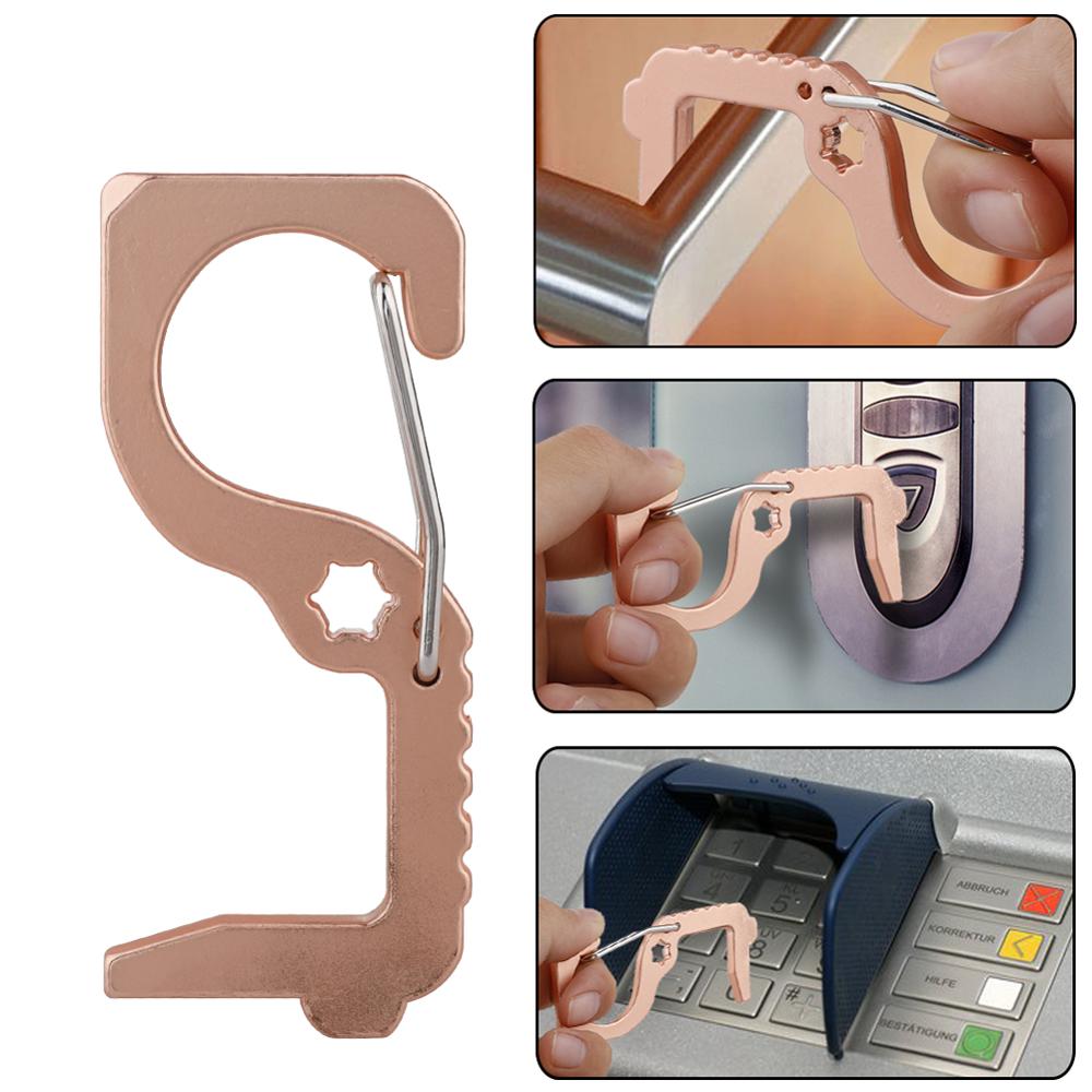 Mini ouvre-porte en laiton EDC, proximité, sans contact, gardez les mains propres, poignée de porte, crochet d'ouverture livraison directe du fournisseur