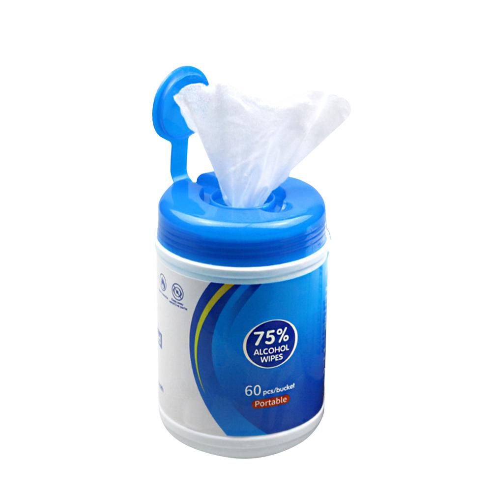60 pièces 75% lingettes jetables de désinfection d'alcool lingettes jetables de désinfection de lingettes de coton d'alcool pour des hôpitaux