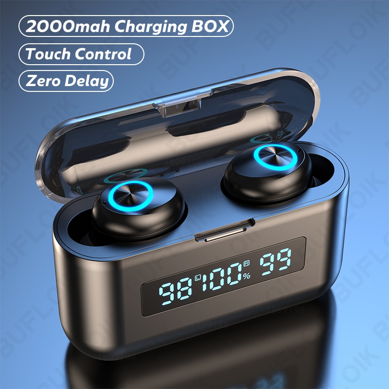 TWS casque sans fil Bluetooth écouteurs 2000mAh boîte de charge casque antibruit contrôle tactile écouteurs sans fil avec micro